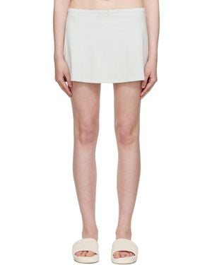 Skims Drop Needle Pointelle Miniskirt - White