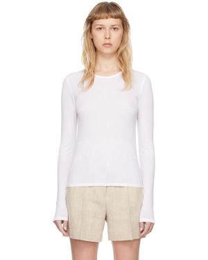 House of Dagmar Round Neck Long Sleeve T-Shirt - White
