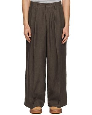 ERL Pleated Suit Trousers - Brown