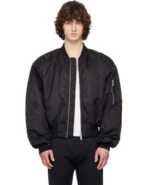 Entire studios Cropped Broad Bomber Jacket - Black
