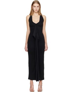 Belle Anna Cascade Midi Dress - Black