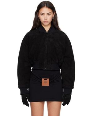 Jean Paul Gaultier Suede Leather Bomber Jacket - Black