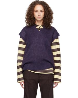 Needles Gilet Mauve En Tricot De Mohair - Violet