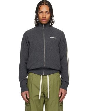 Palm Angels Classic Logo Knit Track Jacket - Black