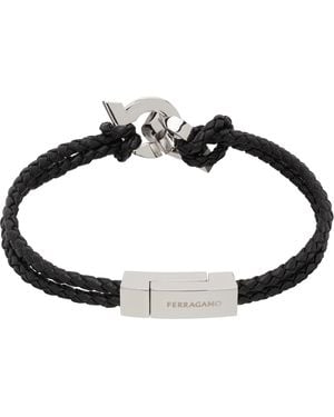 Ferragamo Intertwined Gancini Bracelet - Black
