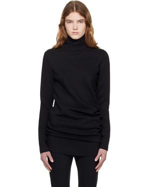 TOTEME High-Neck Twist Blouse - Black