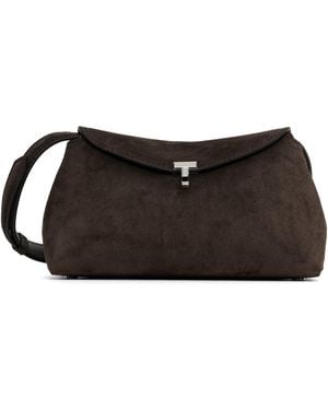 TOTEME T-Lock Suede Clutch - Black