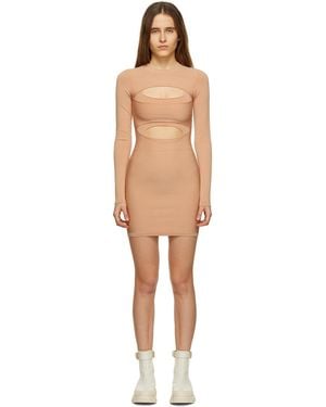 Dion Lee Tan Double Hosiery Mini Dress - Natural