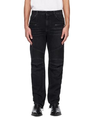 Balmain Vintage Denim Biker Jeans - Black