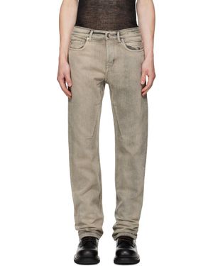 Rick Owens Tower Fog Cut Jeans - Natural