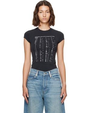 Alexander Wang Crystal Hotfix Graphic Fitted T-Shirt - Blue
