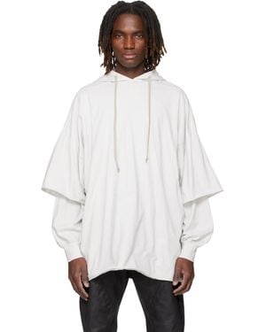Rick Owens Off- Temple Tommy Hustler Hoodie - White