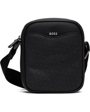 BOSS ブラック モノグラム ポケット リポーターバッグ