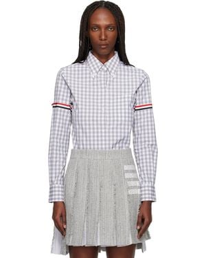 Thom Browne Chemise À Manches Longues Grise - Multicolore