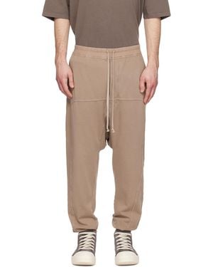 Rick Owens Taupe Temple Drawstring Lounge Trousers - Natural
