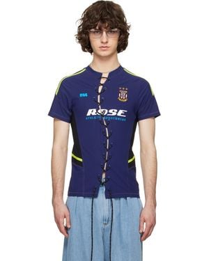 Martine Rose Lace-Up T-Shirt - Blue