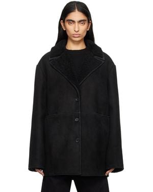 Loulou Studio Lambskin Suede Shearling Jacket - Black