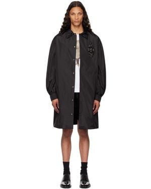 Simone Rocha Embellished Puff Sleeve Coat - Black