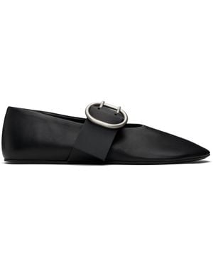 Jil Sander Ballerina With Large Buckle in Black | Lyst