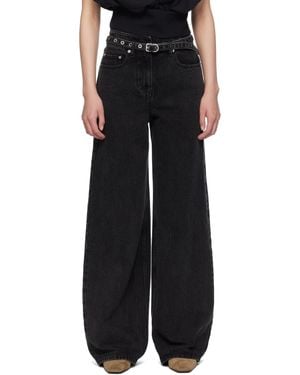 3.1 Phillip Lim Wide Leg Belted Jeans - Black