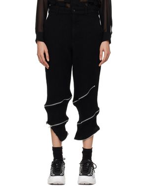 COMME DES GARÇON BLACK Tweed Trousers - Black