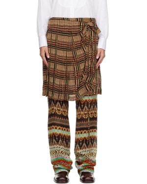 Dries Van Noten Viscose Skirt Pants - Brown