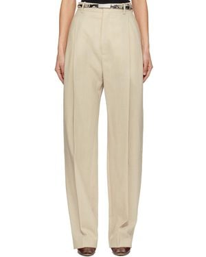 Wardrobe NYC Light Mid Rise Pants - Natural