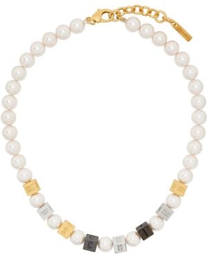Moschino Logo Charm Necklace - Metallic