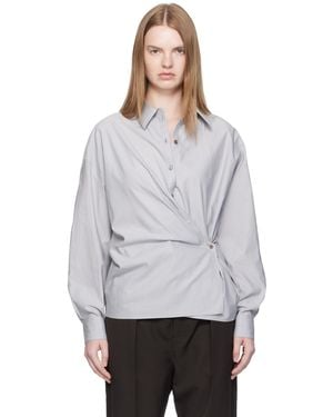 Lemaire ブルー Straight Collar Twisted シャツ - ホワイト