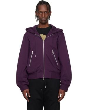 Dries Van Noten Loose Zipped Hoodie - Purple