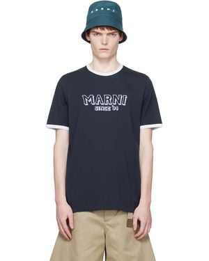 Marni Cotton Contrast Trims T-shirt - Black