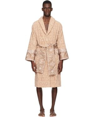 Versace 'i Heart Baroque' Bathrobe - Natural