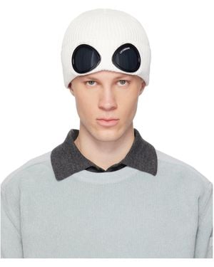 C.P. Company Off- Cotton Goggle Beanie - Multicolour