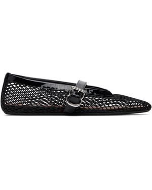 Alaïa Fishnet Ballerina Flats - Black