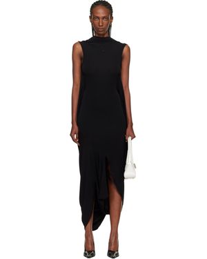 Marine Serre Draped Jersey Sleeveless Open-Back Maxi Dress - Black
