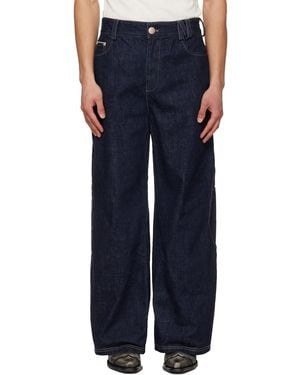 NULLUS Arrows Pocket Selvedge Jeans - Blue