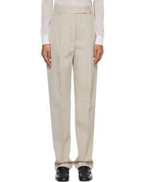 Rohe Daria Single Pleat Straight Leg Pants - Natural