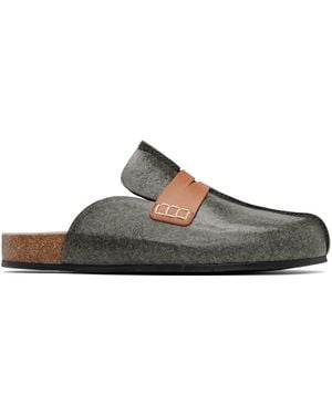 JW Anderson Laminated Felt Mules - Black