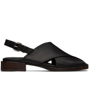 Lemaire Cross Flat Sandals - Black