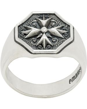 Emanuele Bicocchi Crest Signet Ring - Metallic