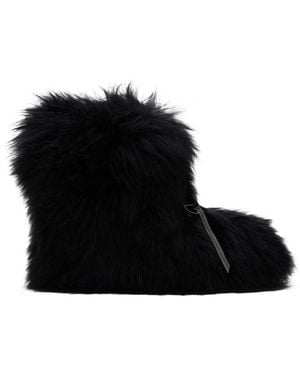 we11done Fur Moccasin Boots - Black