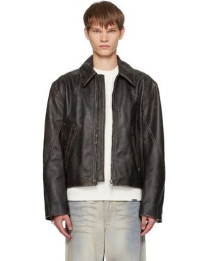 Hope Blouson Void Brun En Cuir - Noir