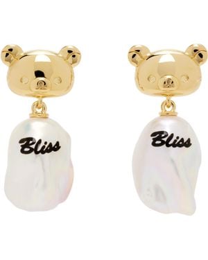 Jiwinaia Rilakkuma Edition Bliss Baroque Pearl Earrings - White