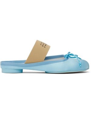 MM6 by Maison Martin Margiela ブルー サテン バレエ ミュール - ブラック