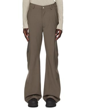 CMMAWEAR トープ ジッパー パネル トラウザーズ - ブラウン