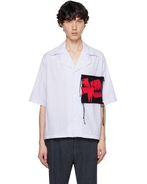 Charles Jeffrey Striped Poplin Tennis-Tail Shirt - White