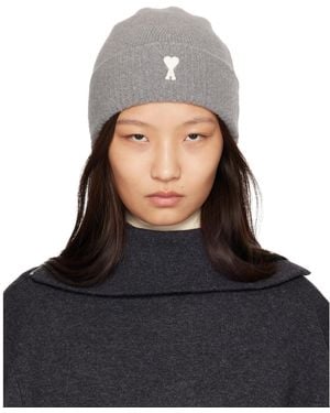 Ami Paris Alpaca Ami De Coeur Beanie - Black
