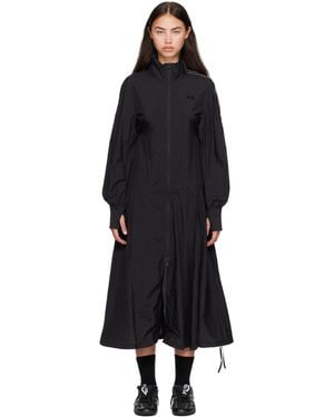 Y-3 Gradient 3-Stripes Nylon Track Midi Dress - Black