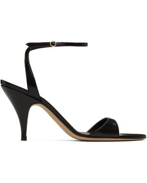 The Row Vika Ankle Strap Heeled Sandals - Black