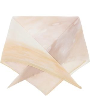 Pleats Please Issey Miyake Taupe & Sea Bubble Scarf - Natural